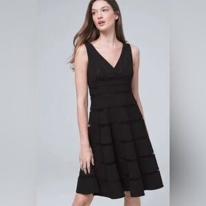 White House Black Market Black Tiered Midi Dress